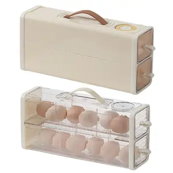 Vajcia Držiak pre Chladnička dvojvrstvové vajcia zásuvky stoage zásobník na vajcia dávkovač vajec Skladovanie Kontajnerov Kuchyňa Organizátor dodávky