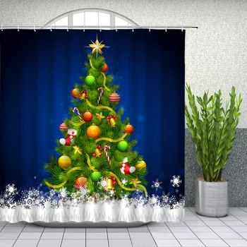 Veselé Vianoce Kúpeľni Sprchový Záves Nový Rok Darčeky Vianočné Dovolenku Textílie Kúpeľni Sprchový Záves Vody Dôkaz Dekor ide