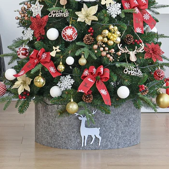 Vianočný Strom Dekorácie Sivá Spodnej Sukne Nohy Pokrýva Sukne Vianoce Domov Strán, Mäkká Vianočný Strom Kryt Dekoratívne Dodávky
