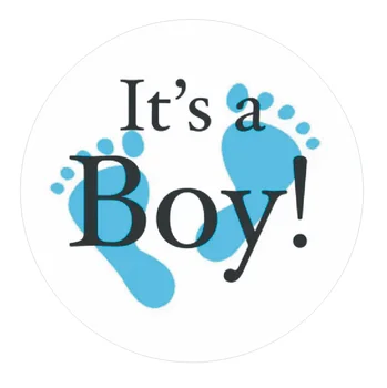 Vitajte chlapčeka Nálepky, Etikety modrý Dekor Nálepky Vitajte Nové Narodený Rodovej Odhaliť Dieťa Sprcha Decor4.5cm