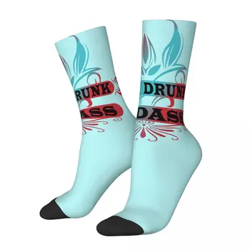 Vtipné Blázon kompresné Ponožky pre Mužov Opitý Hip Hop Harajuku Narkoman Motocykel v Pohode Šťastný Kvality Vzor Vytlačené Chlapci Posádky Ponožky