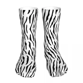 Vtipné Zebra Kože Biela Leopard Ženy Ponožky 2023 Muži Móda, Športové Ponožka