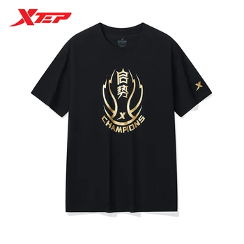 Xtep Krátke T-Shirt pánske Priedušná Príčinné Módne Jednoduché Vzory Mikina Pre Mužov 2023 Pohodlné Muž Topy 977329010848