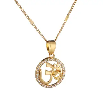 Zlatá Farba OHM Hinduistickej Budhistické AUM OM Prívesok Náhrdelník Hinduizmus Jogy v Indii Vonkajšie Športové Jogy Kúzlo Šperky