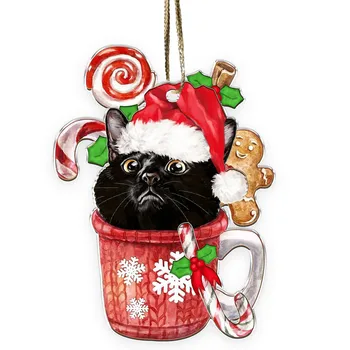 Čierna Mačka Vianočný Strom Ornament Kreatívne HOBBY Osobné Rodiny Prívesok pre Obývacia Izba čitáreň