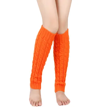 Ženy Zimné Leg Warmers Farbou Pletený Kábel Kolená Vysoké Ponožky Estetické Boot Manžety pre Streetwear Oblečenie, Príslušenstvo
